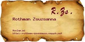 Rothman Zsuzsanna névjegykártya